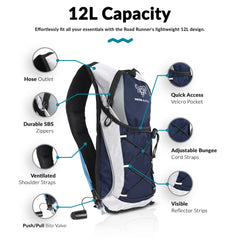 12L Hydration Backpack with 2L Water Bladder