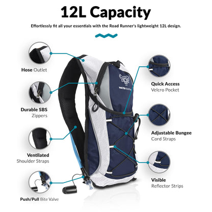 12L Hydration Backpack with 2L Water Bladder