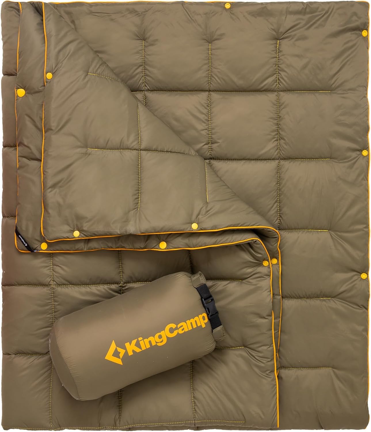 KingCamp Puffy Printed Warm Camping Quilt with Snap Button