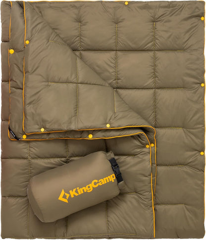 KingCamp Puffy Printed Warm Camping Quilt with Snap Button