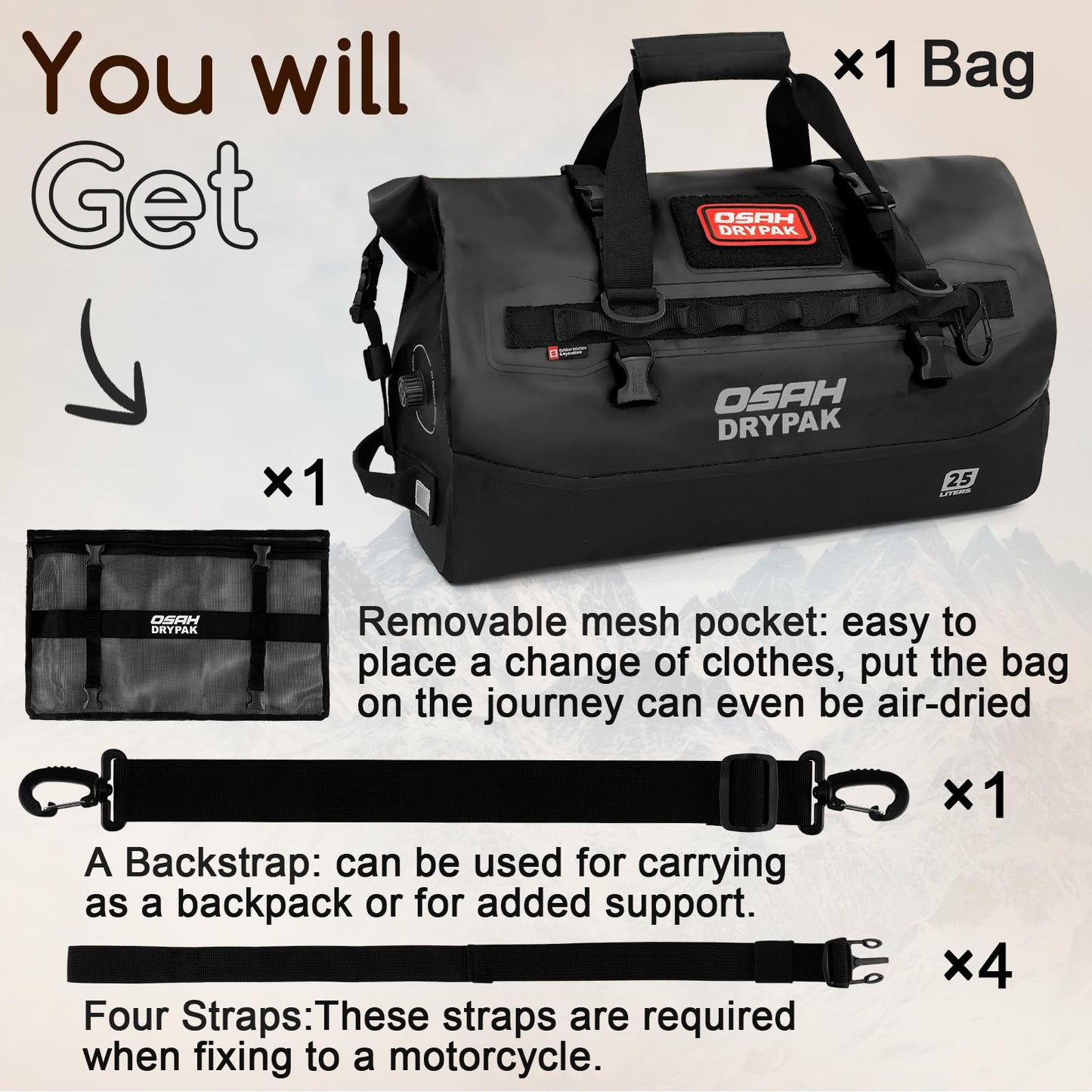 Waterproof Roll-Top Dry Duffel Bag for Outdoor Adventures