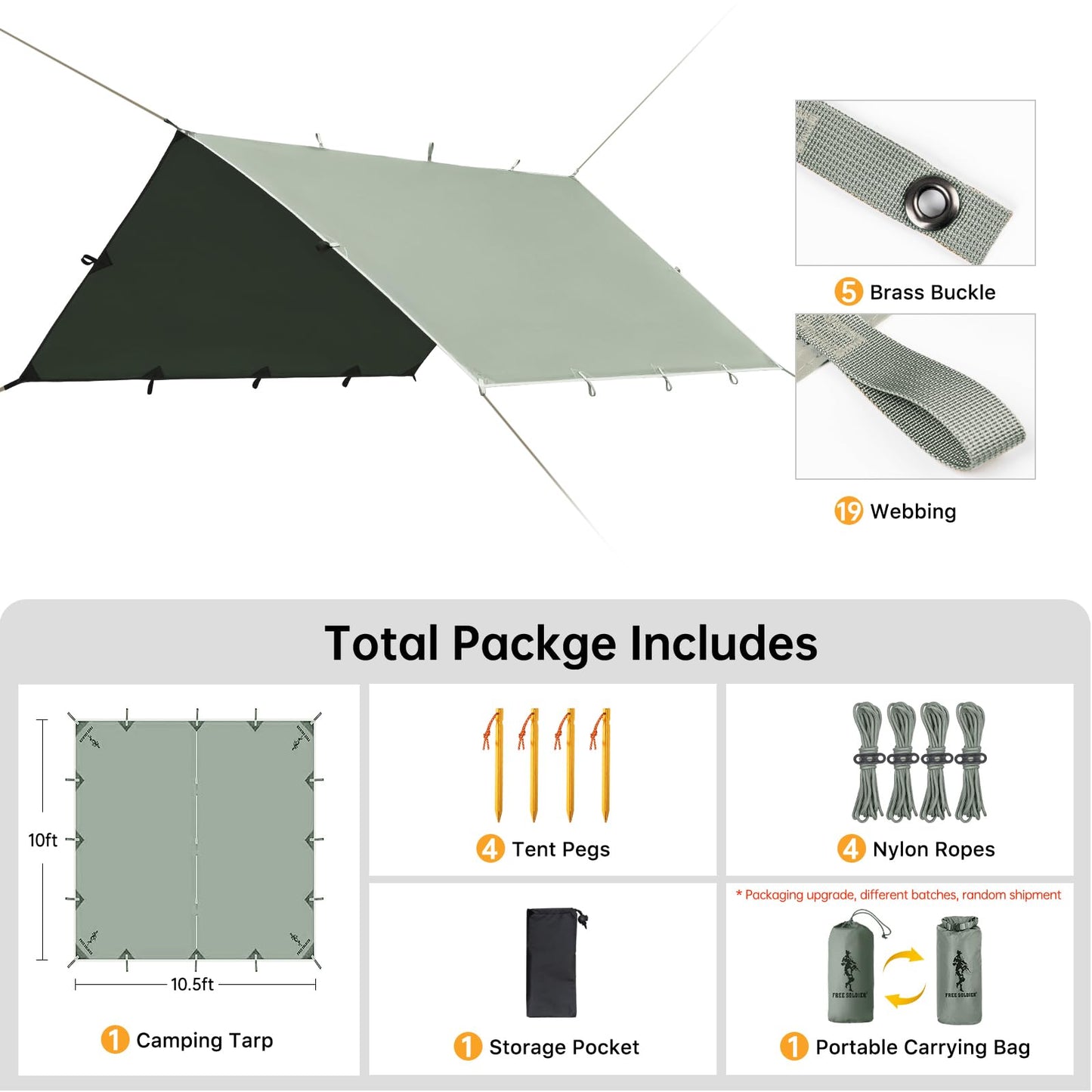 Waterproof Backpacking Tarp Shelter for Camping Travel