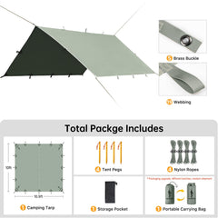 Waterproof Backpacking Tarp Shelter for Camping Travel