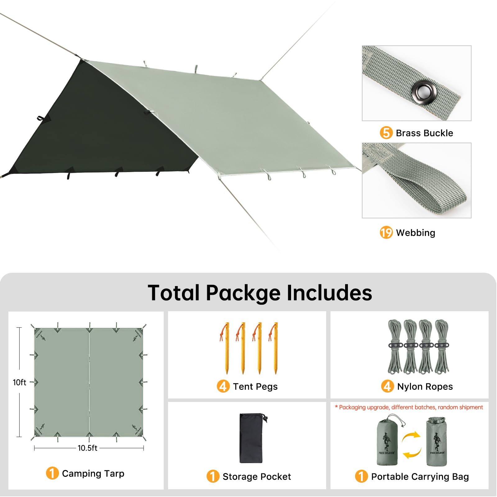 Waterproof Backpacking Tarp Shelter for Camping Travel