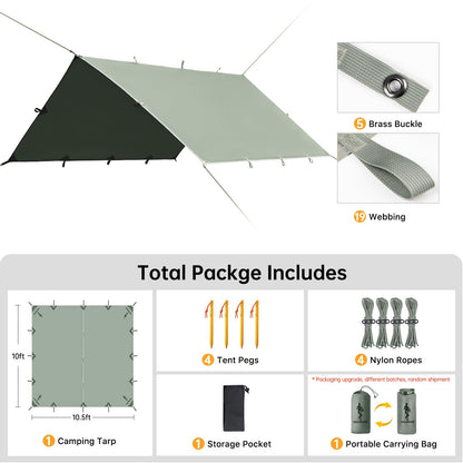 Waterproof Backpacking Tarp Shelter for Camping Travel