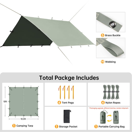 Waterproof Backpacking Tarp Shelter for Camping Travel