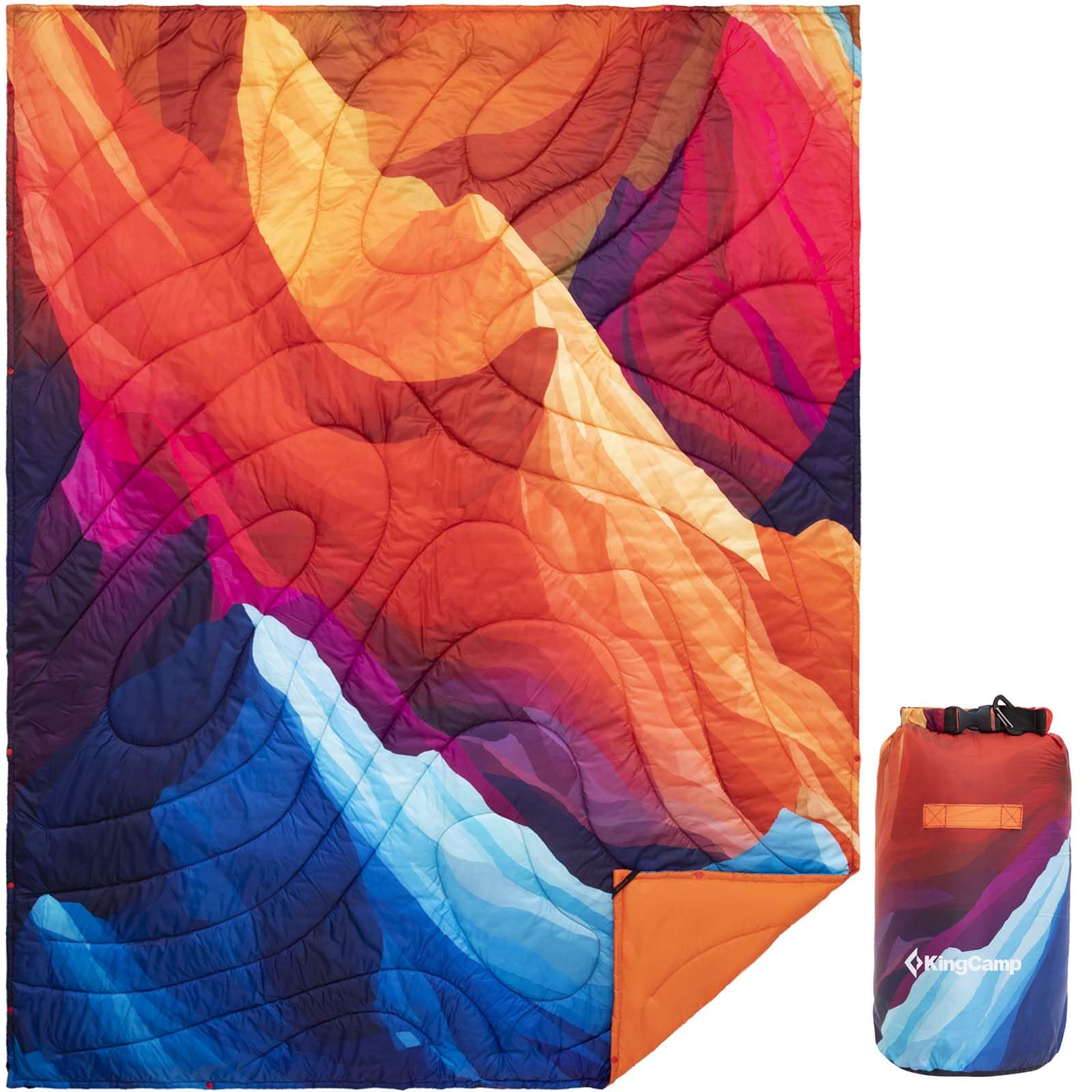 KingCamp Puffy Printed Warm Camping Quilt with Snap Button