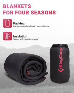 KingCamp Puffy Printed Warm Camping Quilt with Snap Button