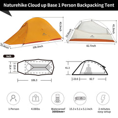 Ultralight 1-Person Backpacking Tent for Camping & Hiking