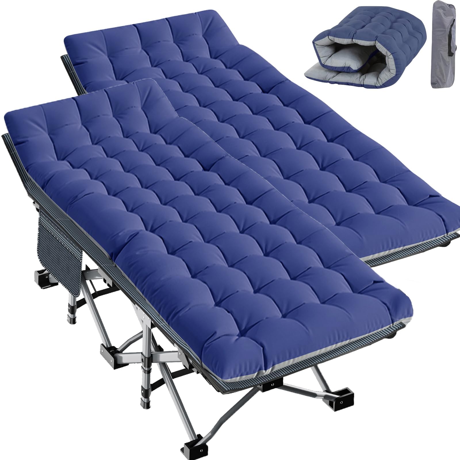 Padded Folding Camping Cot with Carry Bag for Travel