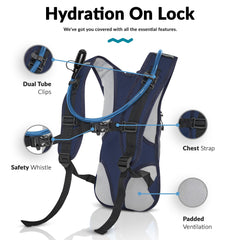 12L Hydration Backpack with 2L Water Bladder