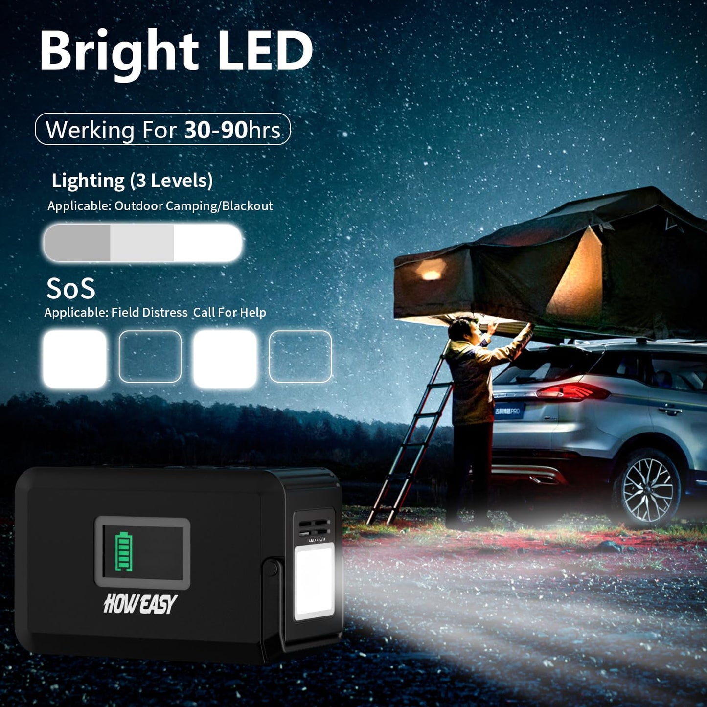 120W Portable Power Station with Solar Charging Support