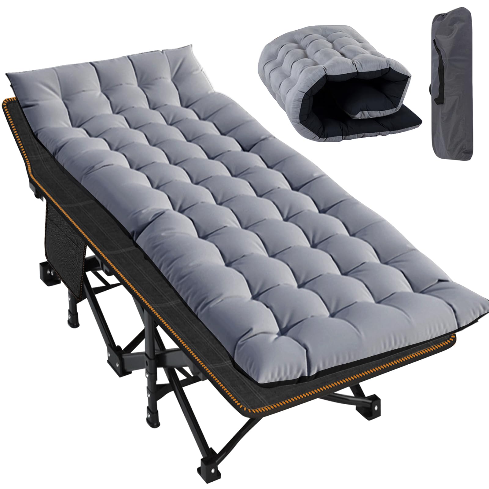 Padded Folding Camping Cot with Carry Bag for Travel