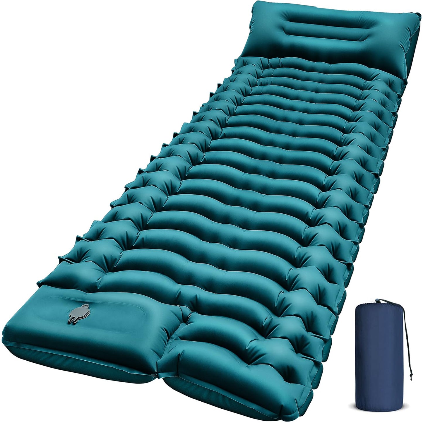 Ultralight Inflatable Sleeping Pad with Pillow and Foot Pump