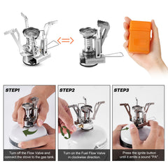 16-Piece Camping Cookware Set with Folding Stove and Utensils