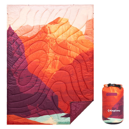 KingCamp Puffy Printed Warm Camping Quilt with Snap Button
