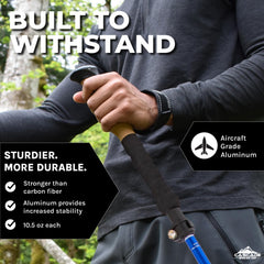 Lightweight Aluminum Trekking Poles with Extended Grip