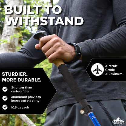 Lightweight Aluminum Trekking Poles with Extended Grip