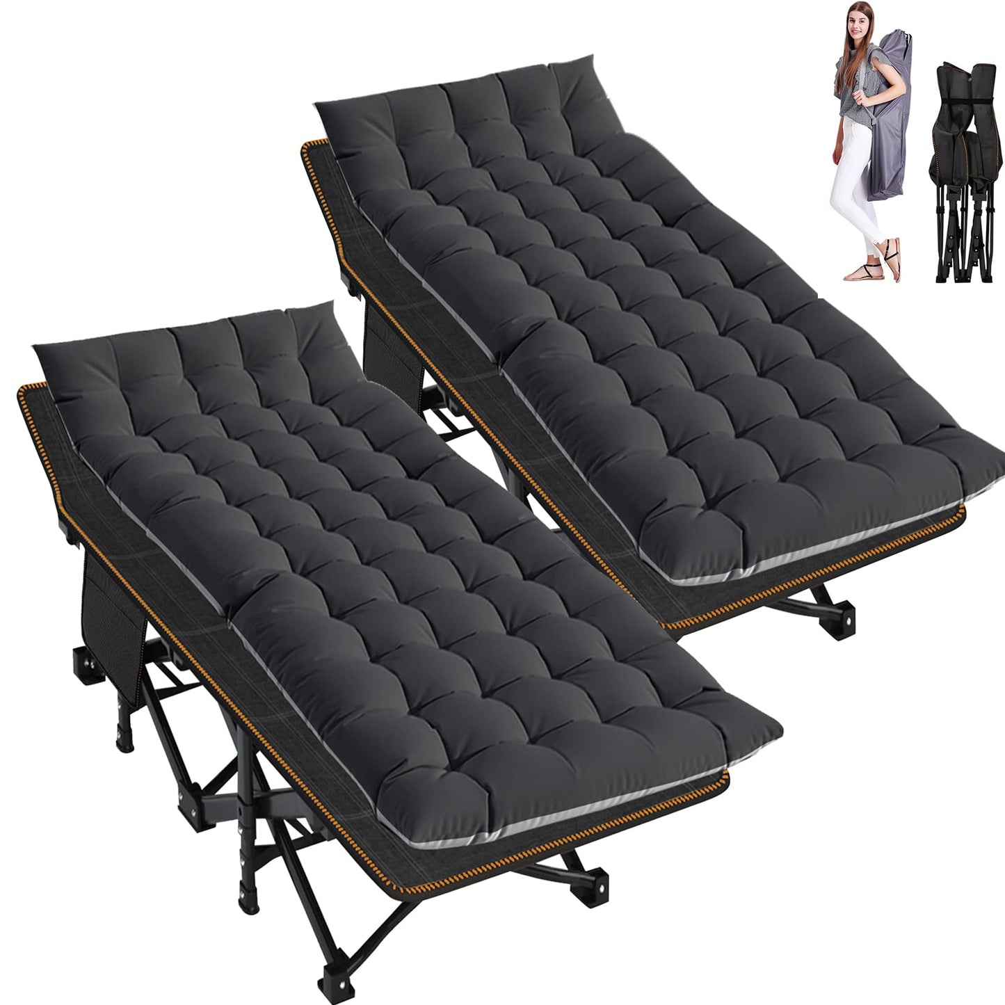 ABORON Folding Camping Cot W/Mat for Adults