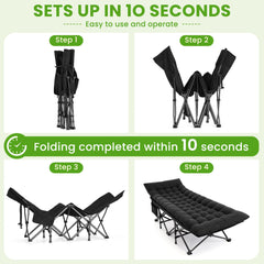 Portable Folding Camping Cot with Mattress and Carry Bag