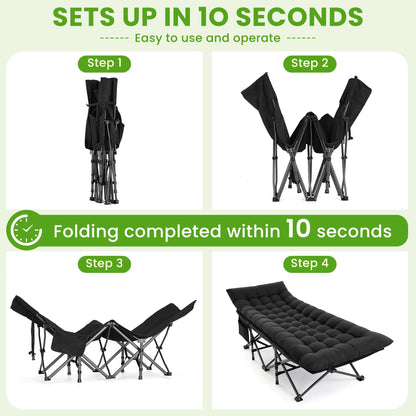 Portable Folding Camping Cot with Mattress and Carry Bag