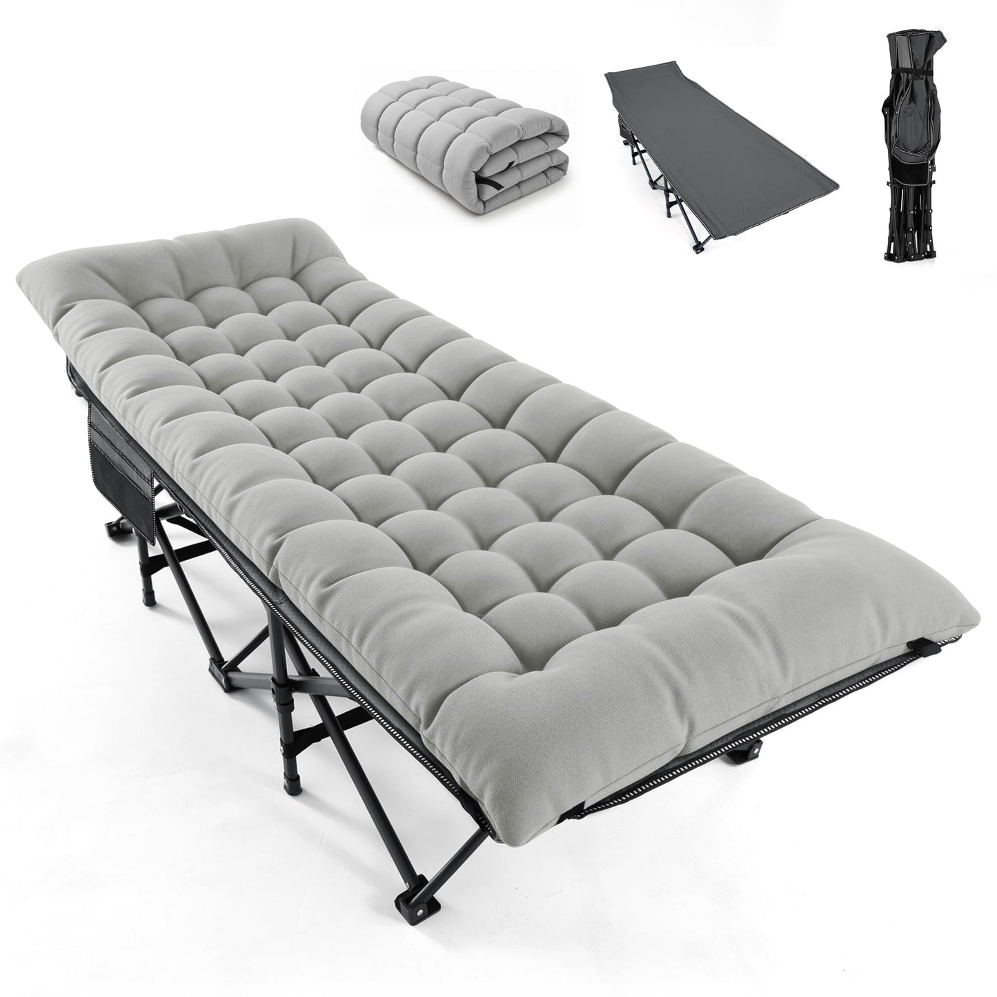 Portable Folding Camping Cot with Mattress and Carry Bag