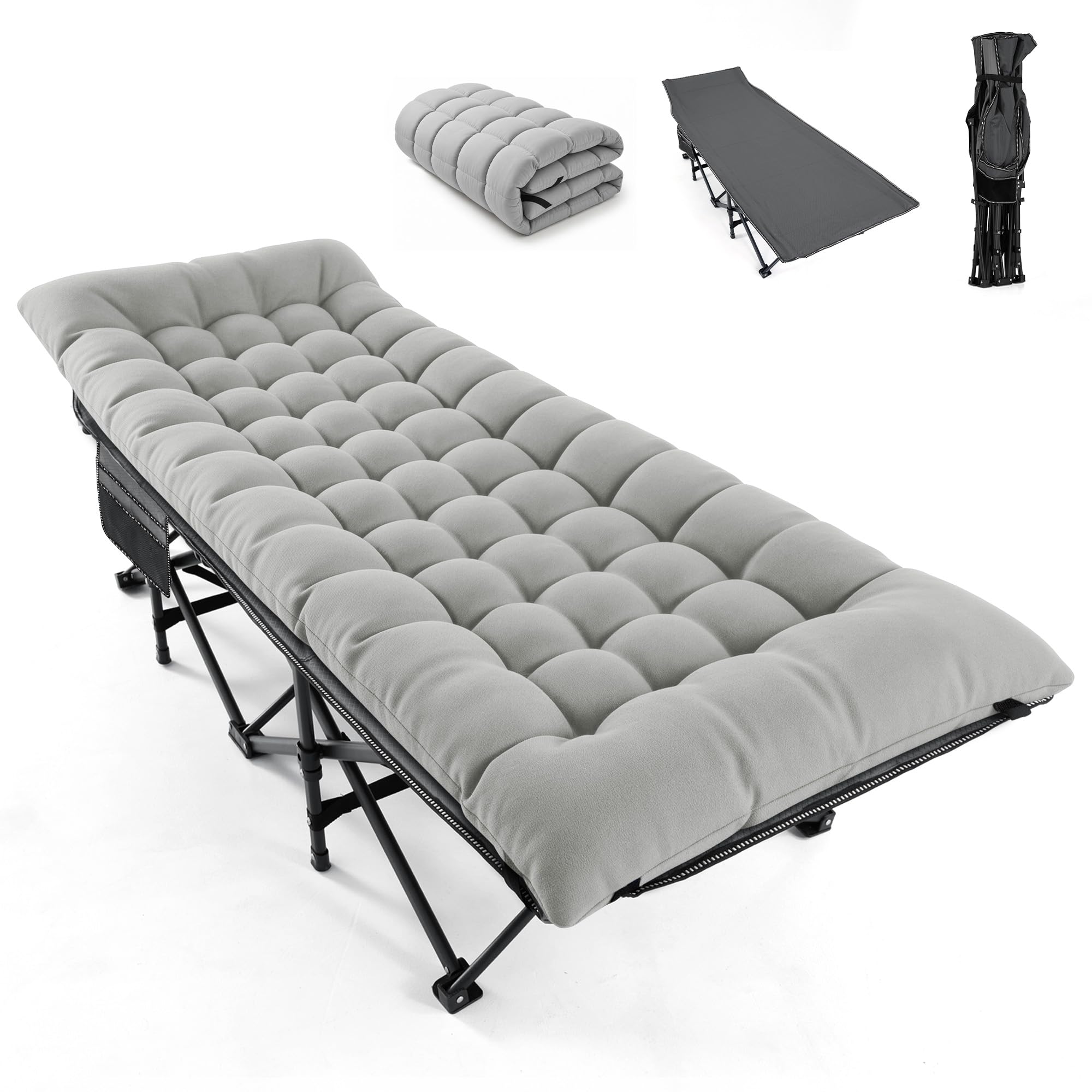 Portable Folding Camping Cot with Mattress and Carry Bag