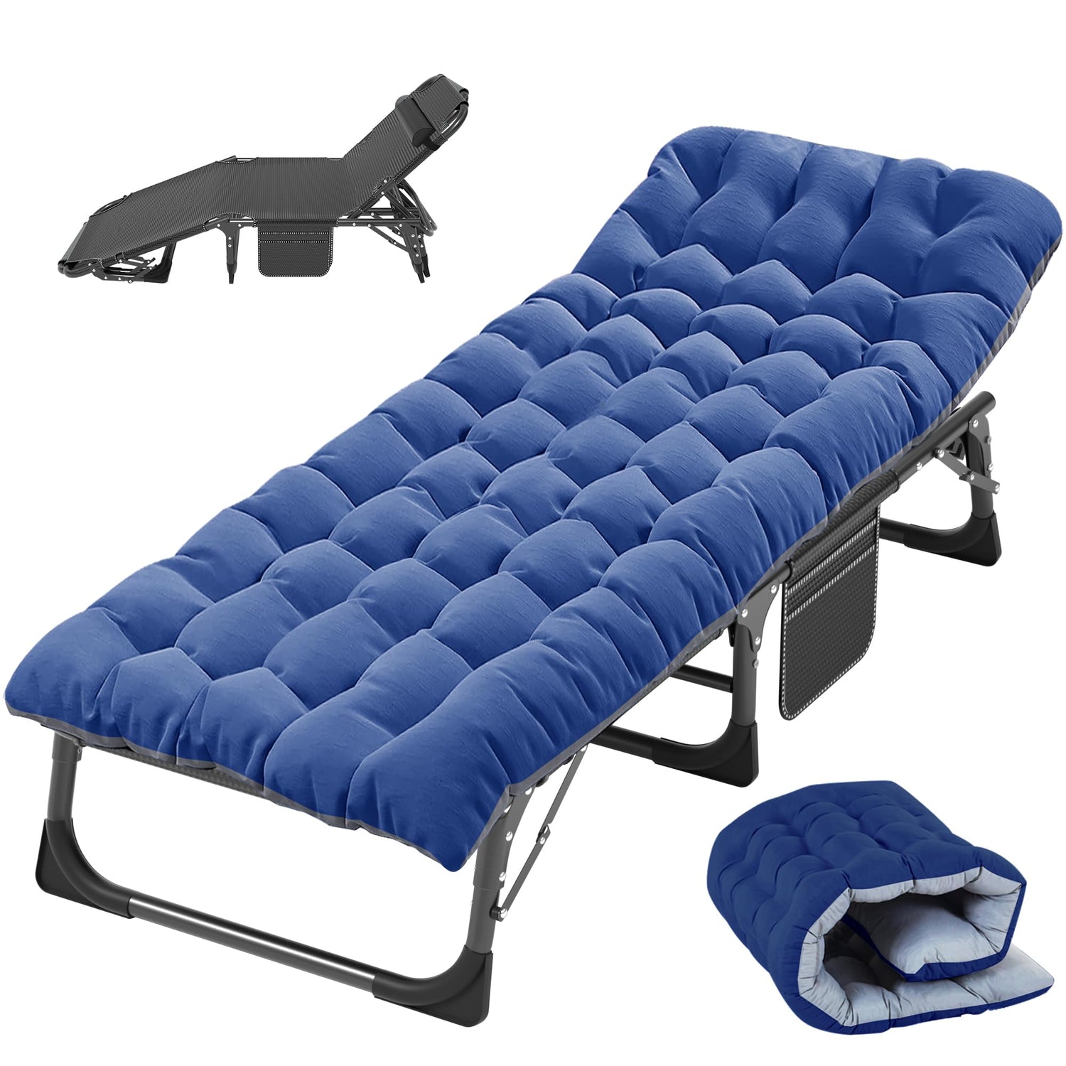 Padded Folding Camping Cot with Carry Bag for Travel
