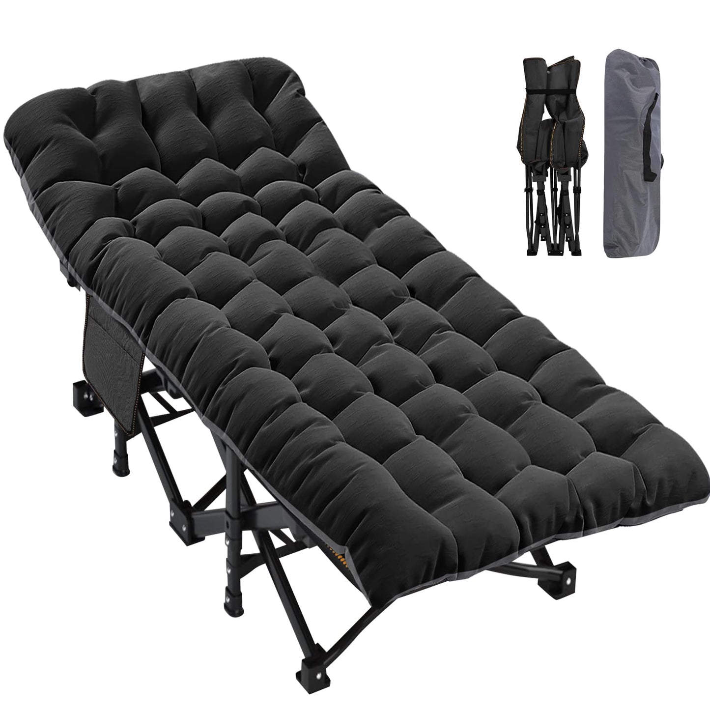 ABORON Folding Camping Cot W/Mat for Adults
