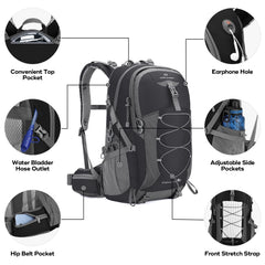 40L/50L Waterproof Hiking Backpack with Rain Cover