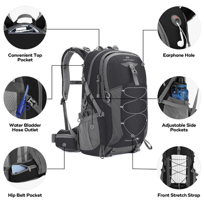 40L/50L Waterproof Hiking Backpack with Rain Cover