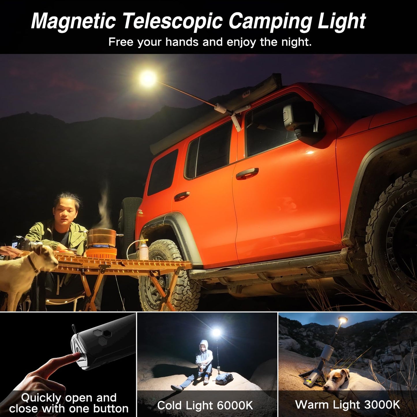 Rechargeable Camping Lantern with 12000mAh Battery and Light Modes