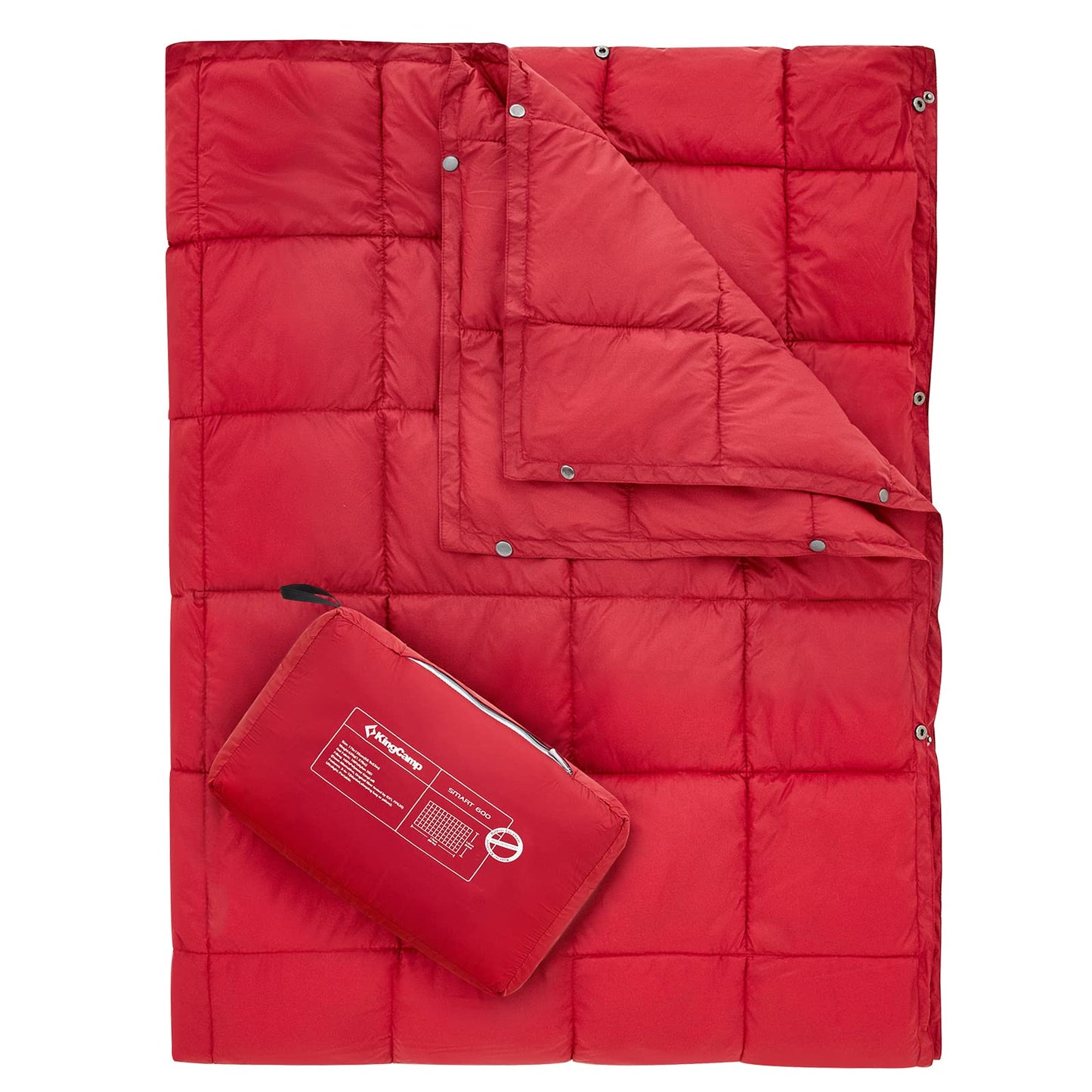 KingCamp Puffy Printed Warm Camping Quilt with Snap Button