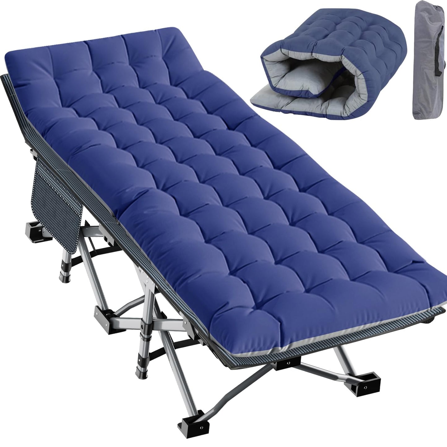 Padded Folding Camping Cot with Carry Bag for Travel