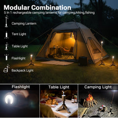 Rechargeable Camping Lantern with 12000mAh Battery and Light Modes