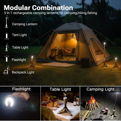 Rechargeable Camping Lantern with 12000mAh Battery and Light Modes