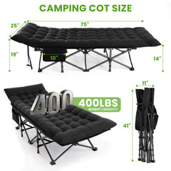 Portable Folding Camping Cot with Mattress and Carry Bag