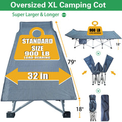 GETOVIN Camping Cot Sleeping Cot for Adults with Mattress Folding Cot