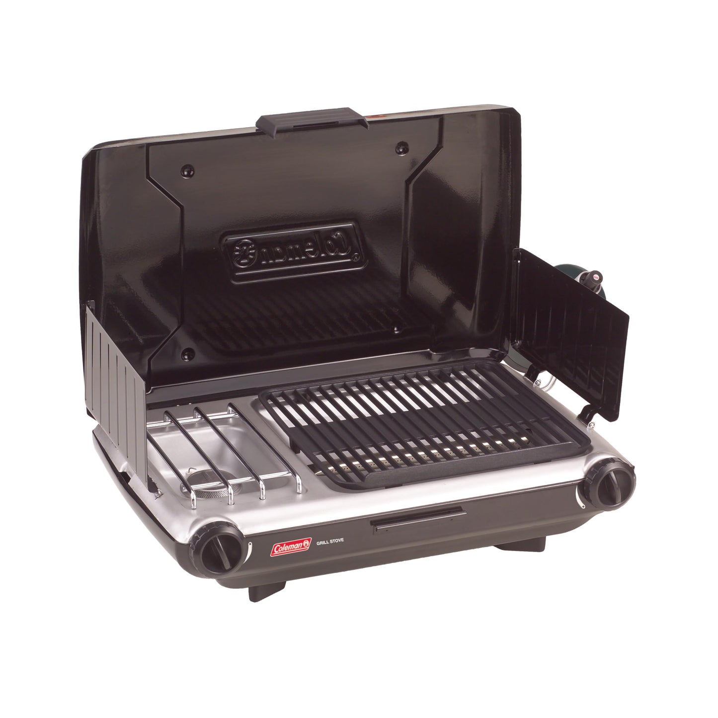 2-in-1 Portable Camping Grill and Stove with Adjustable Burners