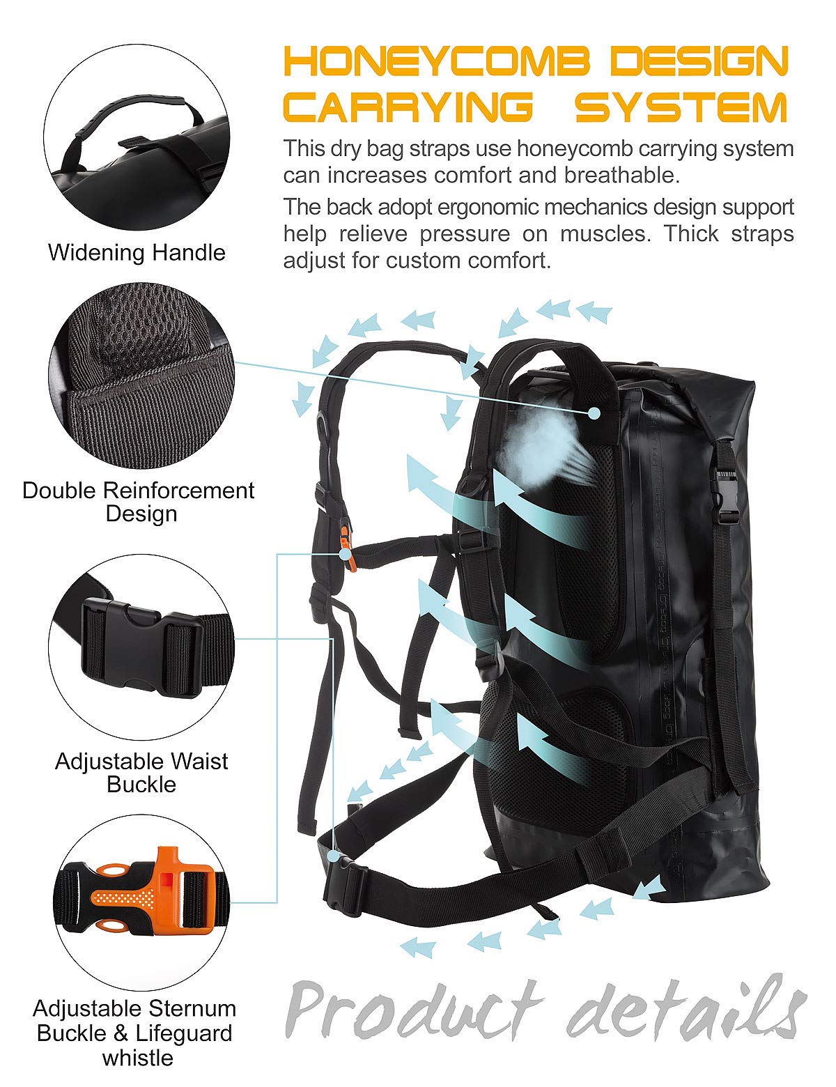 Waterproof Roll-Top Dry Backpack for Hiking & Kayaking