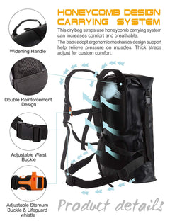 Waterproof Roll-Top Dry Backpack for Hiking & Kayaking