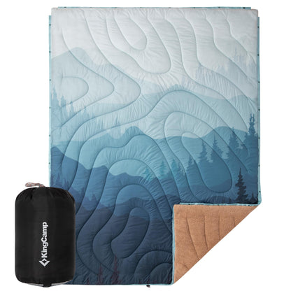 KingCamp Puffy Printed Warm Camping Quilt with Snap Button