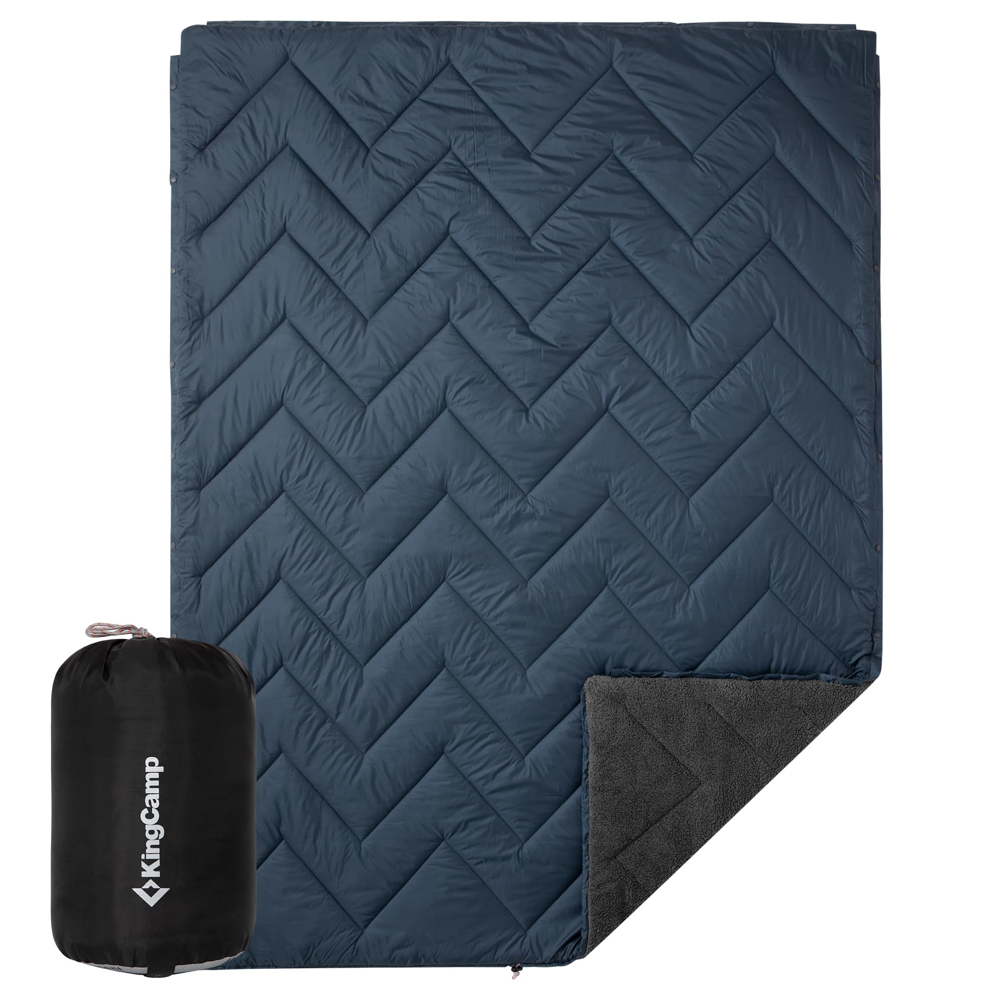 KingCamp Puffy Printed Warm Camping Quilt with Snap Button
