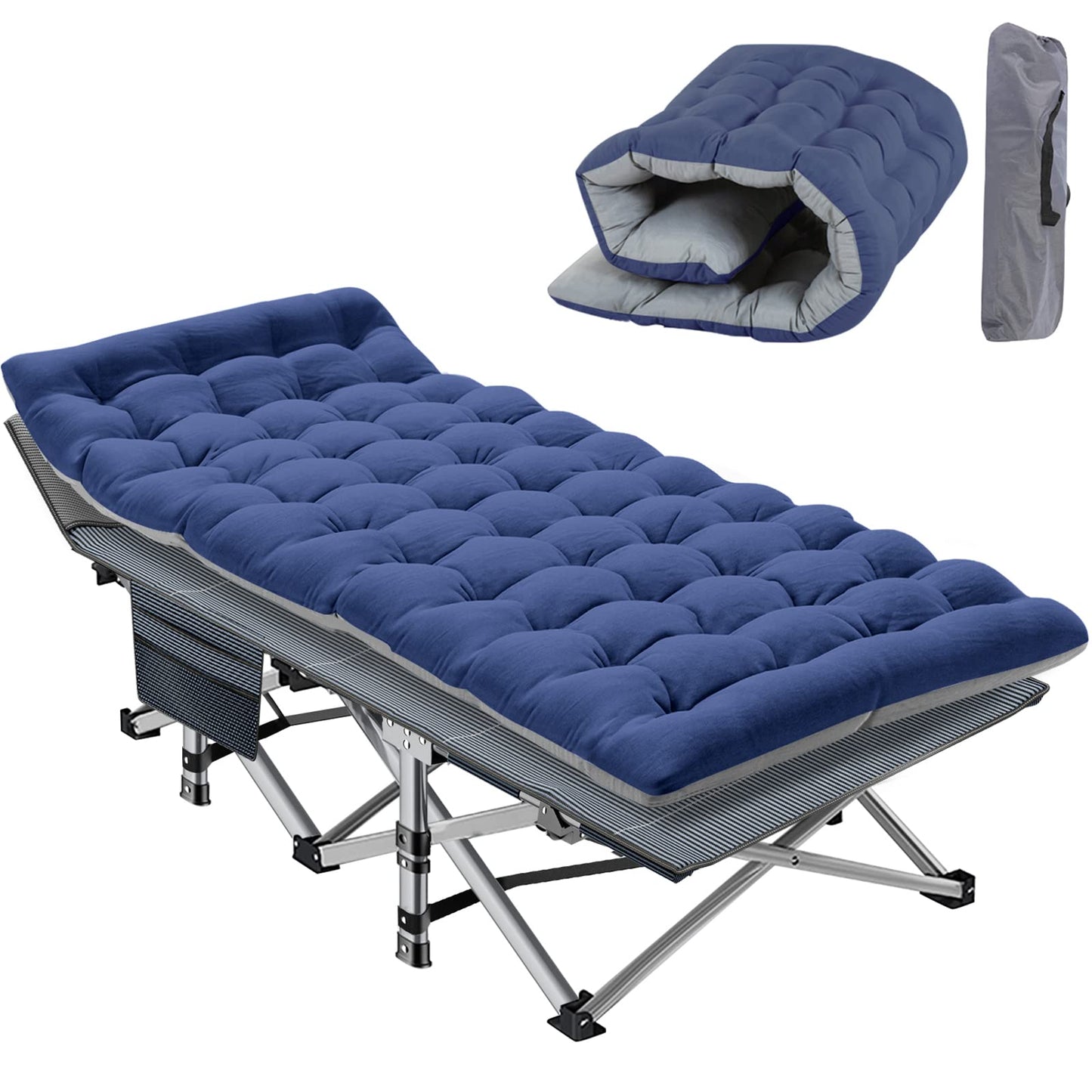 Padded Folding Camping Cot with Carry Bag for Travel
