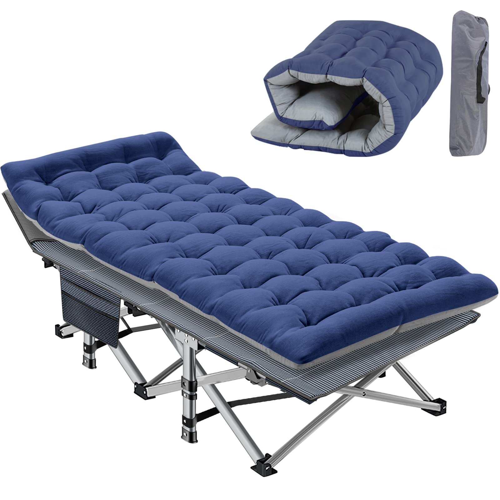 Padded Folding Camping Cot with Carry Bag for Travel