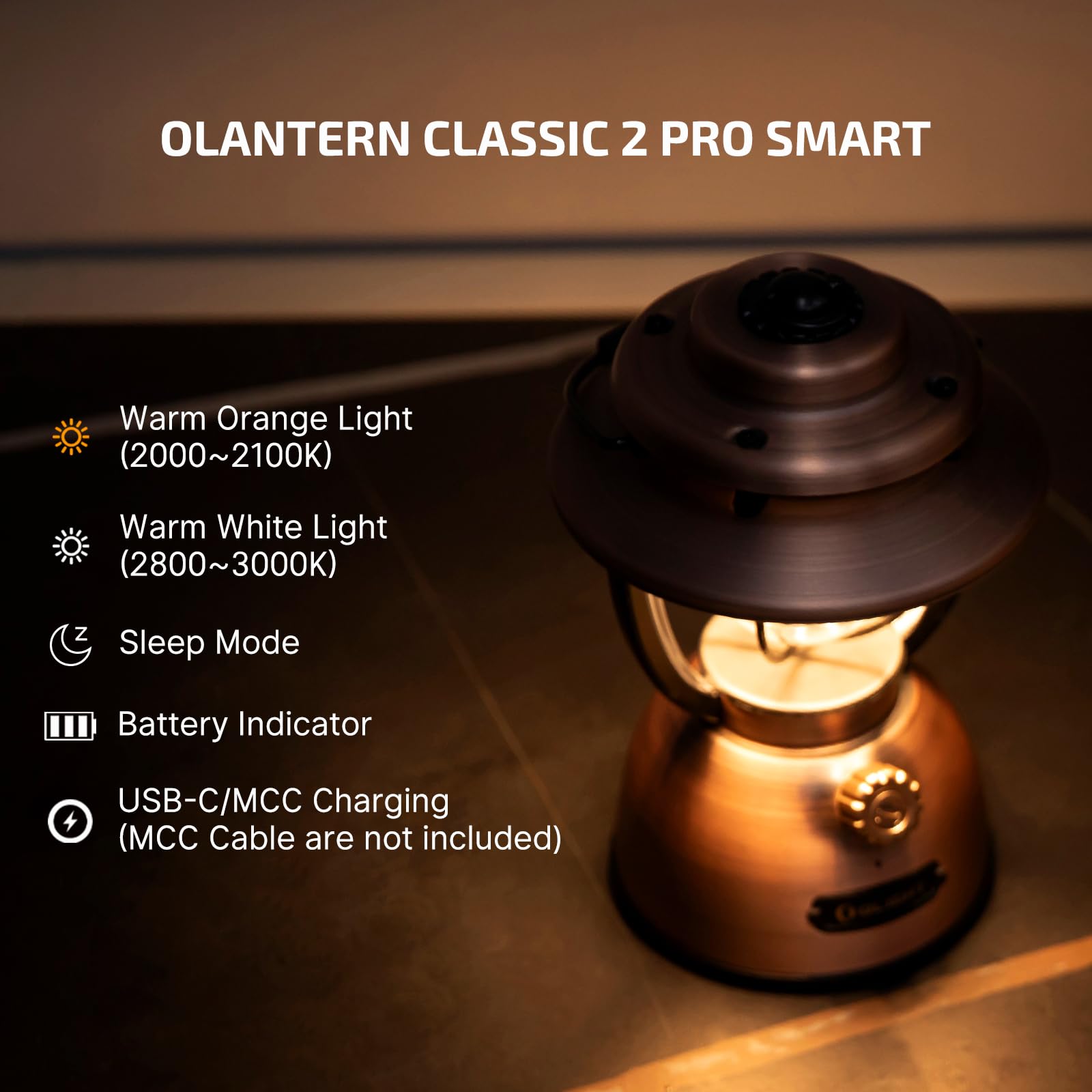 300 Lumen Rechargeable Camping Lantern with Dual Light Sources
