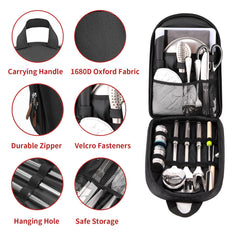 27-Piece Stainless Steel Camping Utensil Set with Organizer