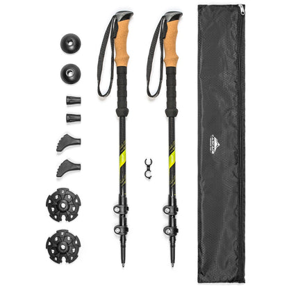 Carbon Fiber Trekking Poles with Quick Adjustable Locks