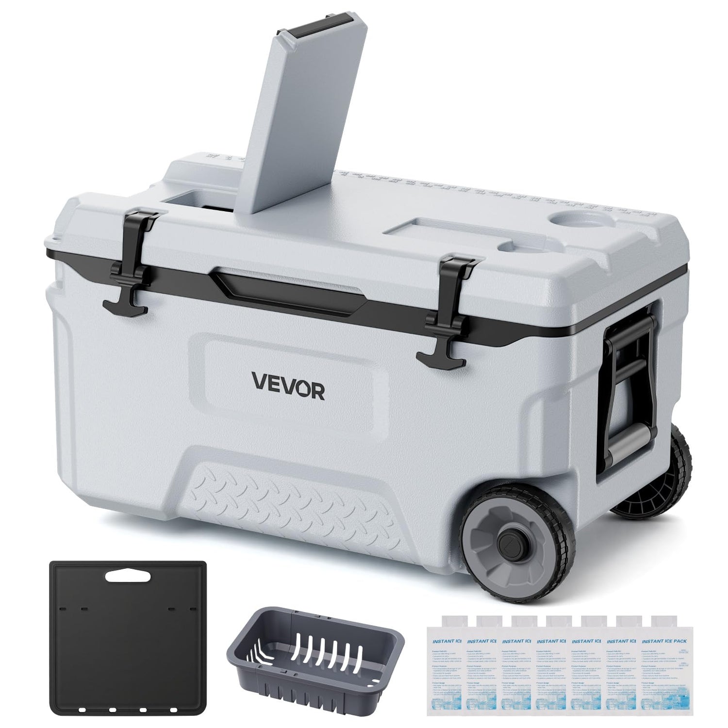Portable Hard Cooler with Ice Retention and Carry Strap