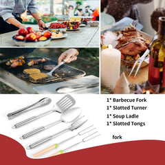 27-Piece Stainless Steel Camping Utensil Set with Organizer